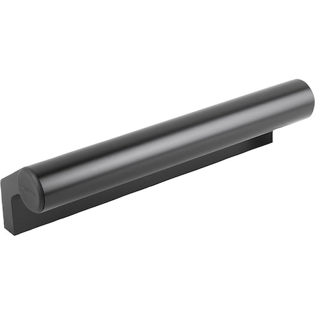 Ledge Handle L=500, Form:B Aluminum, Black Anodized, Comp:Thermoplastic